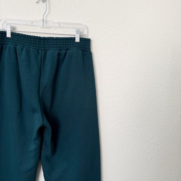 [Pact] Celestial Teal Wide Leg High Rise Sweatpants Courtside Fleece Sz Large L - Picture 6 of 12